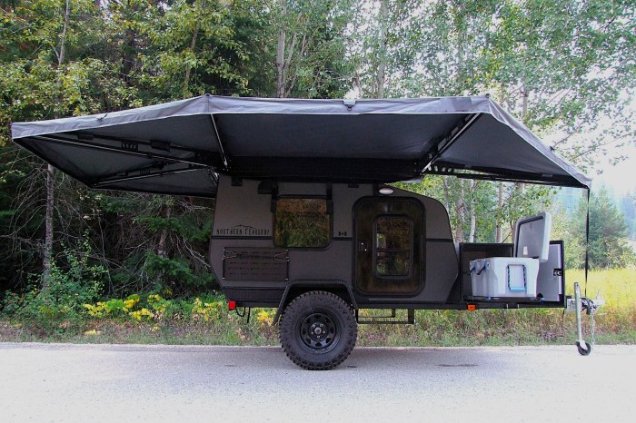 Northern Teardrop Overland Offroad trailer with 270 degree batwing awning